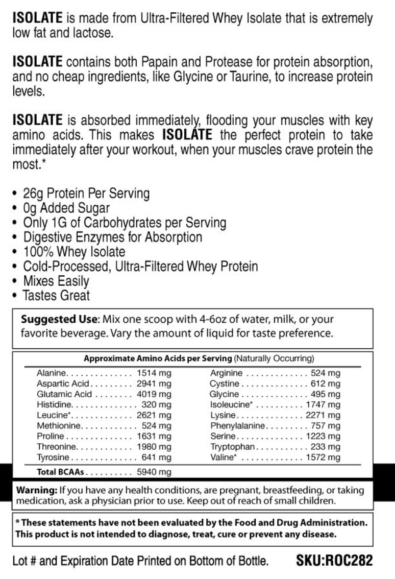 100% Whey Isolate Protein Powder (Vanilla)
