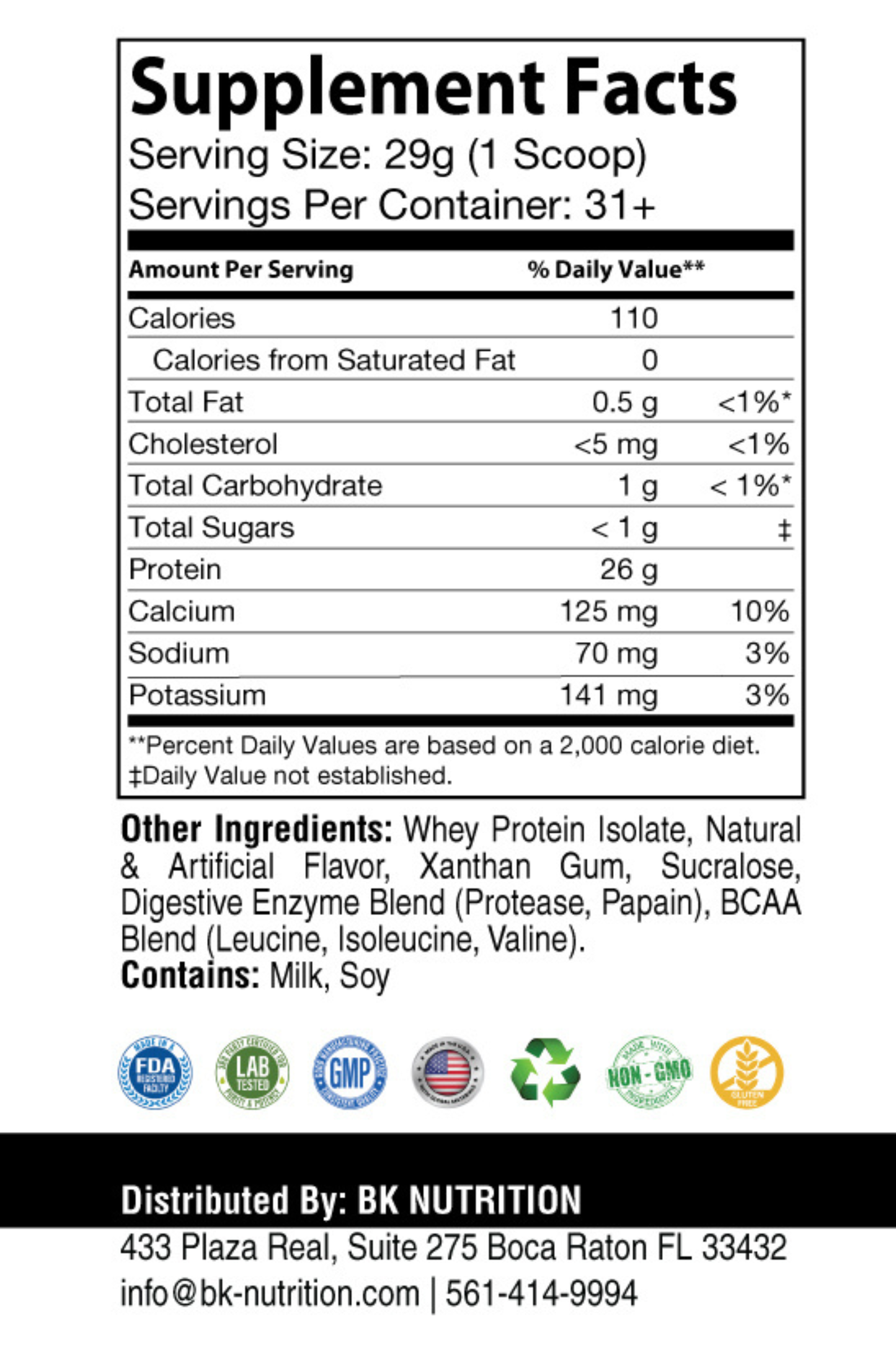 Whey isolate protein