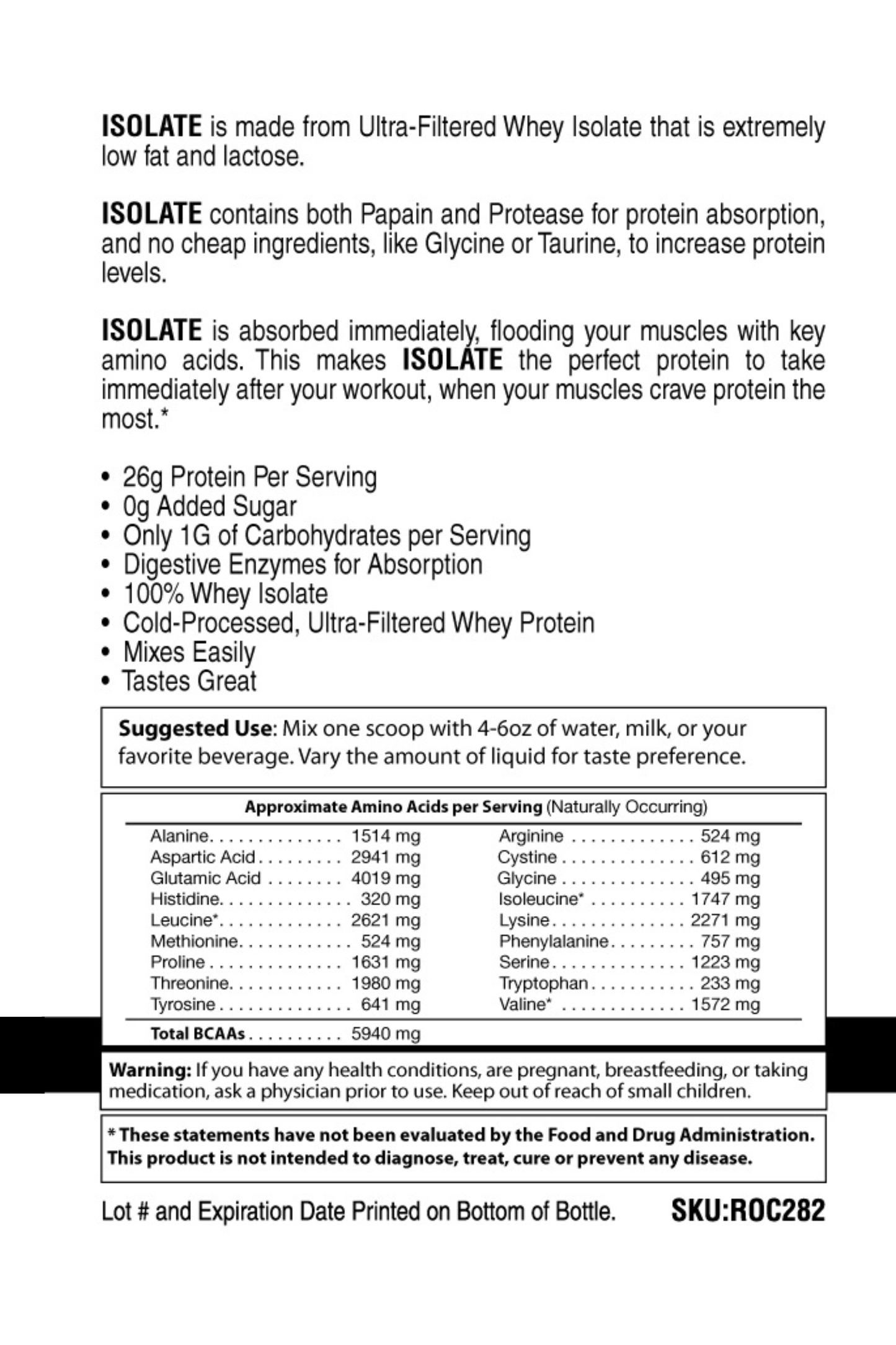 Whey isolate protein