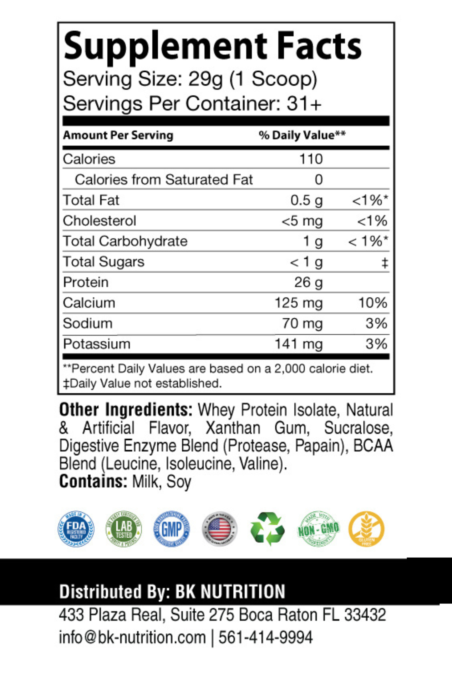 Whey isolate protein